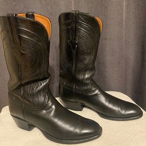 Lucchese Black Leather Western Boots